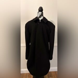 Murphy & Hartelius Classic 100% Wool Black Men's Trench Coat New Size :M-REG